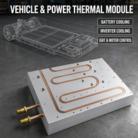 Plaque froide liquide en aluminium avec tuyau de cuivre intégré pour le refroidissement par eau des batteries de véhicules électriques et des systèmes de stockage d'énergie