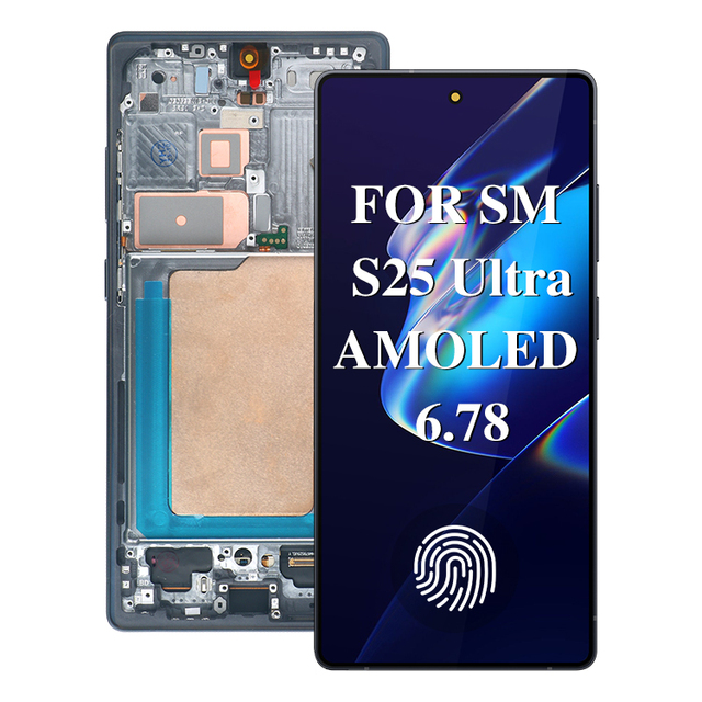 Pantalla for Samsung S25 Ultra SM-938U S938B 6.78inch OEM AMOled Screen With Frame Support Fingerprint Replacement Digitizer LCD