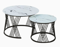 Ensemble de tables basses modernes en métal pour salon, avec combinaison de tailles et table d'appoint