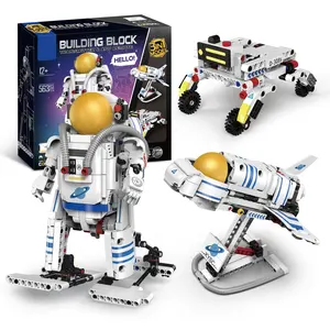 563pcs 3 in 1 electric space astronauts building bricks spaceman model APP programming control space robot building blocks toy