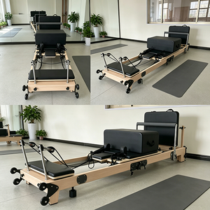 Reformer de Pilates Plegable de Madera de Arce para el Hogar, Precio Económico, con Caja, para Clases en Línea y Uso Doméstico - Product Image 1