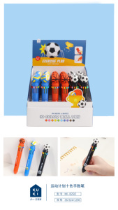 KUKI marque promotionnelle personnalisée sport dix couleurs stylo à bille école compte à main fournitures stylo papeterie - Product Image 6