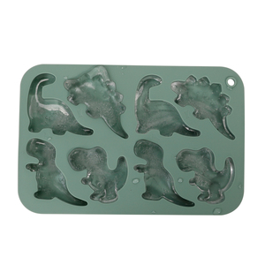 Moules à biscuits dinosaures 8 cavités, bacs à glaçons, moule à bonbons, bac à glaçons en silicone sans BPA, non toxique, avec dinosaures - Product Image 1