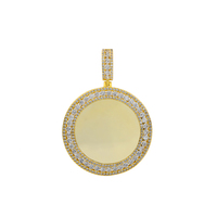 Bijoux personnalisés Collier Hip Hop Blancs Bling Cz Iced Out Diy Sublimation Mémoire Médaillon Photo Photo Pendentifs
