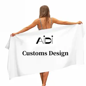 Aidi High Quality China Manufacturer 100% Microfiber Custom Logo Cotton Beach Towel