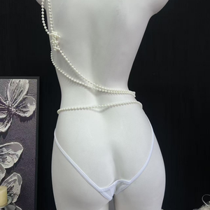 Culottes en dentelle style français sexy à bretelles croisées évidées pour femmes, avec entrejambe en pur coton, vente en gros usine - Product Image 2