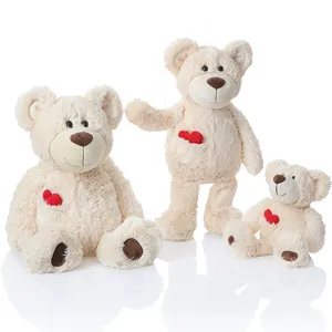Роскошный плюшевый медведь с красным сердцем на заказ, плюшевая игрушка с карманом