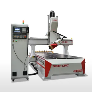 SIGN CNC 4 axis 1325 ATC wood router A8-1325-L8 woodworking engraving machine for curved surface processing