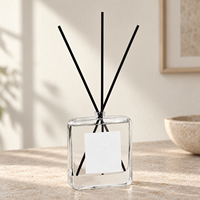 Bouteille diffuseur en verre rectangulaire plate vide BOXUN BX-FSD100 de 100 ml avec coins arrondis pour l'emballage de parfums d'intérieur