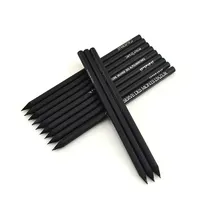 Crayon en bois noir avec gomme crayon, logo personnalisé 7 pouces, hf c65 TRA