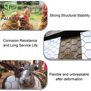 سلك دجاج 24inx50ft سلك دواجن المعاوضة مكافحة الصدأ سداسية المجلفن سياج الحديقة في الهواء الطلق - Product Image 3