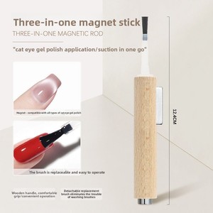 Nuevo bolígrafo magnético de fototerapia tres en uno ojo de gato imán fuerte desechable profesional de acero inoxidable <span class=keywords><strong>Nail</strong></span> Art Brush Gel - Product Image 2