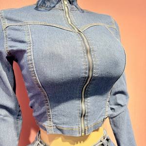 <span class=keywords><strong>Ensemble</strong></span> 2 pièces décontracté en jean <span class=keywords><strong>gris</strong></span> rétro 2026 pour <span class=keywords><strong>femme</strong></span> : haut à manches longues et short assorti avec ceinture, en tissu respirant et écologique - Product Image 6