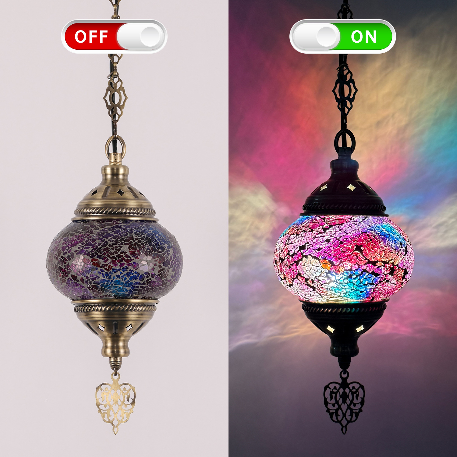 colorful Purple ice-crack chandelier