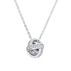 925 Sterling Silver Women Circle Ball Style GRA Certificate Pass Diamond Tester Moissanite Diamond Pendant Necklace