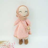 Ensemble de porte-clés en peluche en coton pur pour bébé musulman au crochet fait à la main, jouet en peluche, bricolage, artisanat, cadeau pour enfants, fournitures de fête