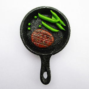 Aimants de réfrigérateur promotionnels personnalisés en résine, style aliments simulés (Saumon, Hot-dog, Steak, Poêles, Pots), avec autocollants - Product Image 5
