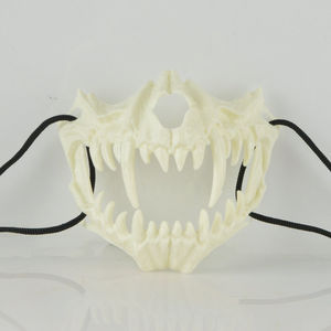 Maschera Bianca da Teschio per Halloween - Maschera Orribile da Teschio Animale per Cosplay di <span class=keywords><strong>Oni</strong></span>, Tengu, Drago e Tigre - Product Image 4
