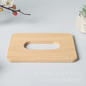 Bamboo Tissue Box Lid <b>Rectangle</b> Wood Grain Color Standing Type Desk Storage Organizer - Product Image 3