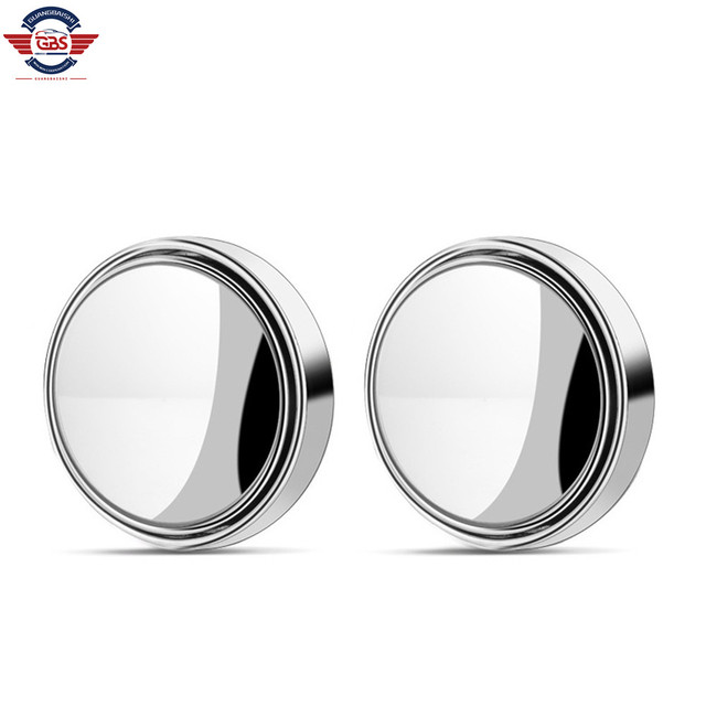2 Pcs 360-degree Wide Angle Adjustable Rotation Round Car Rearview Auxiliary Blind Spot Mirror