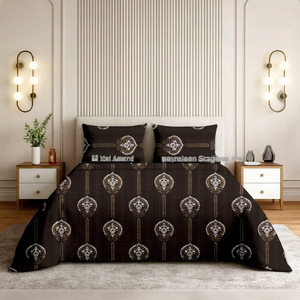 Juego de Cubrecamas de Algodón Estampado |   Sábanas con Estampado Floral Tradicional y Fundas de Almohada a Juego para Decoración de Dormitorio - Product Image 1
