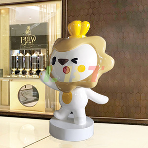 Escultura de León de Fibra de Vidrio Libit, Figura Decorativa Resistente para Entrada de Centro Comercial, Personalizable IP - Product Image 3