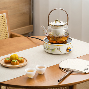Joyful Eyebrows Electric Ceramic <b>Stove</b> Tea Boiler Surrounding <b>Stove</b> Tea Maker Heat-resistant Glass Kettle Small Household Tea - Product Image 2