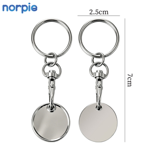 Porte-clés jeton de chariot en métal, finition <span class=keywords><strong>argent</strong></span>ée polie, vierge pour gravure laser, promotionnel, vente en gros, en stock, étiquette personnalisée - Product Image 3