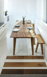 Mesa de Comedor de Mármol Rojo Rubí Personalizada con Diseño Moderno, Superficie Pulida Resistente a las Manchas para Uso en Interiores y Exteriores - Product Image 5