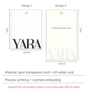 Moda kabartmalı salıncak kağıt etiketleri lüks mat Logo Hangtags giyim konfeksiyon markası için özel ürün bilgisi etiketi - Product Image 5