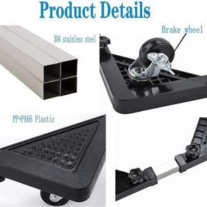 Support de Base Réglable Multifonction pour Châssis de Machine à Laver Réfrigérateur, Chariot Mobile à Roues Verrouillables pour Appareils Électroménagers - Product Image 2