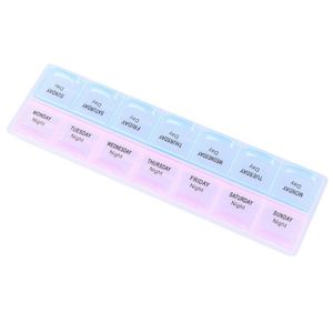 Vente en gros de boîtes à pilules pour 7 jours, boîte à pilules en plastique avec 14 compartiments - Product Image 1