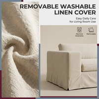Canapé modulaire en lin Wabi Sabi, canapé minimaliste avec housse en tissu amovible et lavable, OEM pour salon moderne, meubles de maison