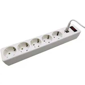 HAOYONG Hot Selling Extension Cord Socket Customized Cable 5 Gang Electric Extension Sockets with 2 USB Ports Power Strip