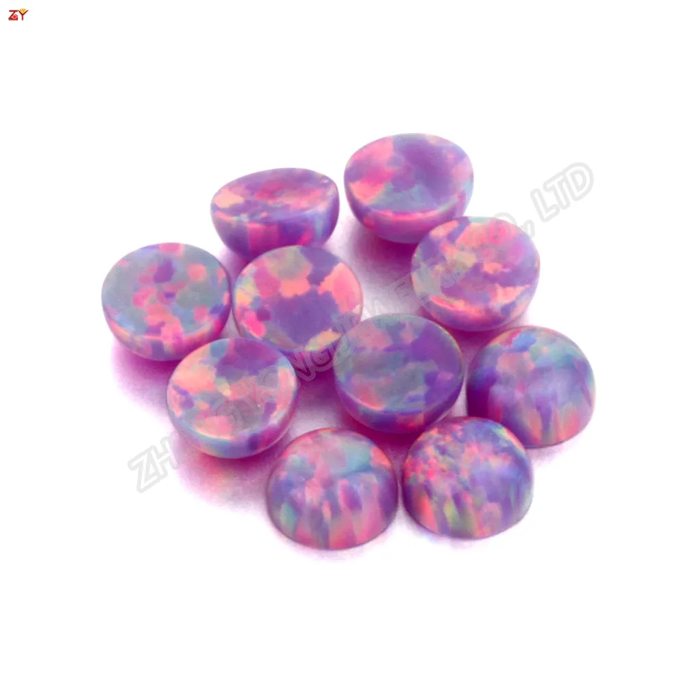 Offre Spéciale violet pierre 2mm 18mm rond cabochon synthétique bello opale flash violet pierre pour bricolage bâton art bijoux