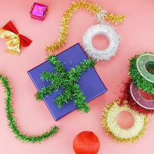 새로운 디자인 DIY 크리스마스 미니 반짝이 화환 크리스마스 매달려 장식 반짝이 화환 크리스마스 트리 장식 - Product Image 3