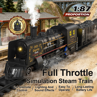 Ensemble de train RC Dwi Dowellin à l'échelle 1/87, locomotive à vapeur à combustion interne MDT, modèle de chemin de fer avec voies et contrôleur