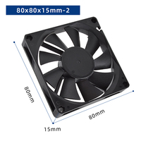 Kleine Größe 80mm PC Lüfter 8015 80*80*15mm Geräuscharmes Mini 24V Chassis 2 Kugeln Lager Lüfter 12V 24V Volt Wasserdichter Lüfter