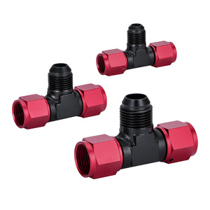 Conector en T Tipo T AN6 AN8 AN10 de Metal Negro para Mangueras de Auto, Accesorio para Modificación de Vehículos - Product Image 3