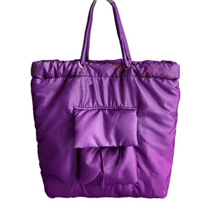 Bolsos de Compras Reutilizables para Mujer, de Nailon Ligero, Acolchados, Impermeables, con Relleno de Algodón, Tipo Tote - Product Image 5