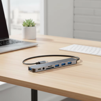 TUTI Best Sellers Hub USB 3.0 8 ports multiport avec PD 100w, lecteur de carte TF, station d'accueil 8 en 1 pour ordinateur portable avec boîte couleur