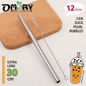 OMORY Pajita de Acero Inoxidable 304 de 30CM con Cepillo de Limpieza, Accesorios para Vasos y Bebidas - Product Image 3
