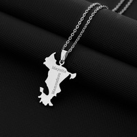 Pendentif Collier Bijou de Mode en Acier Inoxydable PVD Étanche Carte de l'Île de Mayotte France Vente en Gros pour Femmes Hommes