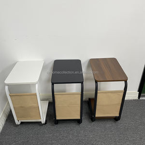 Tavolino Moderno a C Angolare per Soggiorno, Sala da Pranzo e Comodino, da Inserire Sotto il Divano con Ruote - Product Image 2