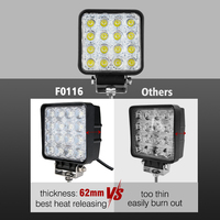 Faro de Trabajo LED Agrícola Todoterreno Más Brillante, Pod Cuadrado de 4.3 Pulgadas para Conducción de Tractor, 12V 24V
