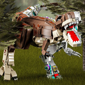 MJI 13050 13051 Triceratops Tyrannosaurus <span class=keywords><strong>Rex</strong></span>, Modelo Semimecánico, Bloques de Construcción Educativos de Ciencia, Juguete de Plástico ABS, Regalo - Product Image 4