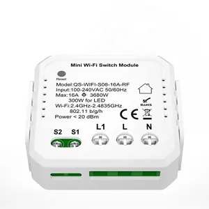 Alexa Google Home Control Interruptor WiFi 16A Mini Smart Switch DIN Rail Mount Circuit Breaker Relay Switch