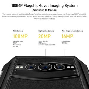 En stock, <span class=keywords><strong>DOOGEE</strong></span> <span class=keywords><strong>S100</strong></span> 5G, appareil photo de vision nocturne 108MP, 20 Go 256 Go, 10800 mAh, 6,58 pouces, Android 12, Helio G99, téléphone robuste 4G - Product Image 5