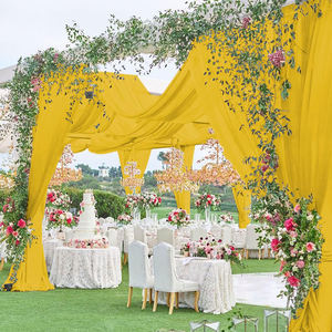 Luxueux arc de mariage drapé tissu en mousseline de soie rideau pour fête violet toile de fond rideau - Product Image 6