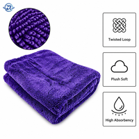 Serviette de voiture en microfibre absorbante et douce 60x90cm en stock, sans peluches, réutilisable, pour le nettoyage des voitures